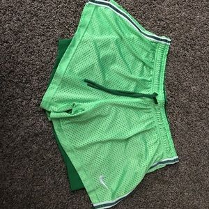 Green Nike dri fit shorts
