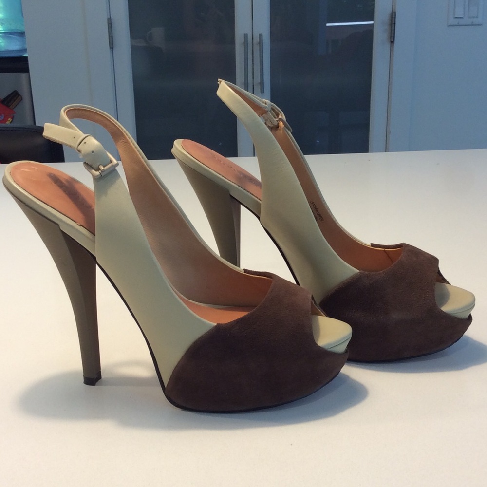 L.A.M.B brown/tan heels