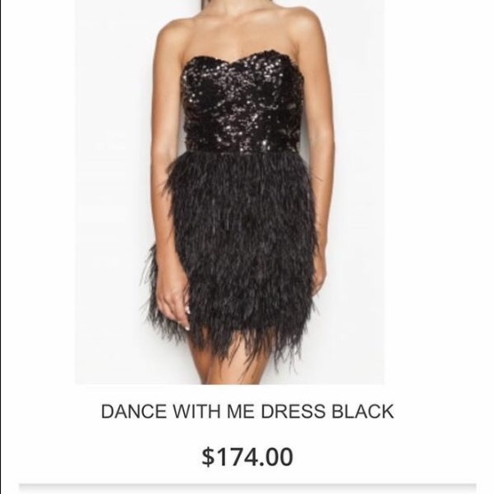 Black feather dress