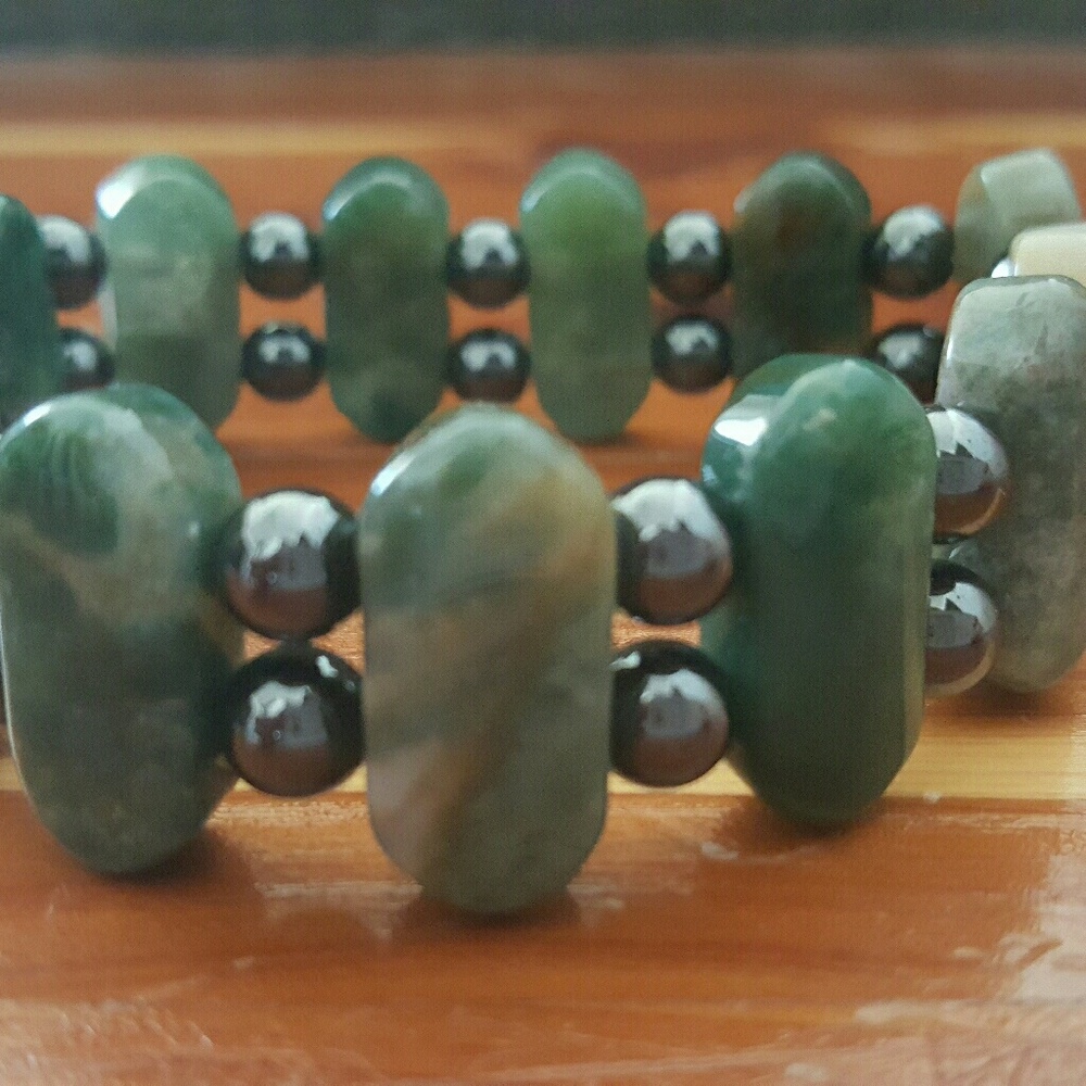 Jasper and hematite bracelet