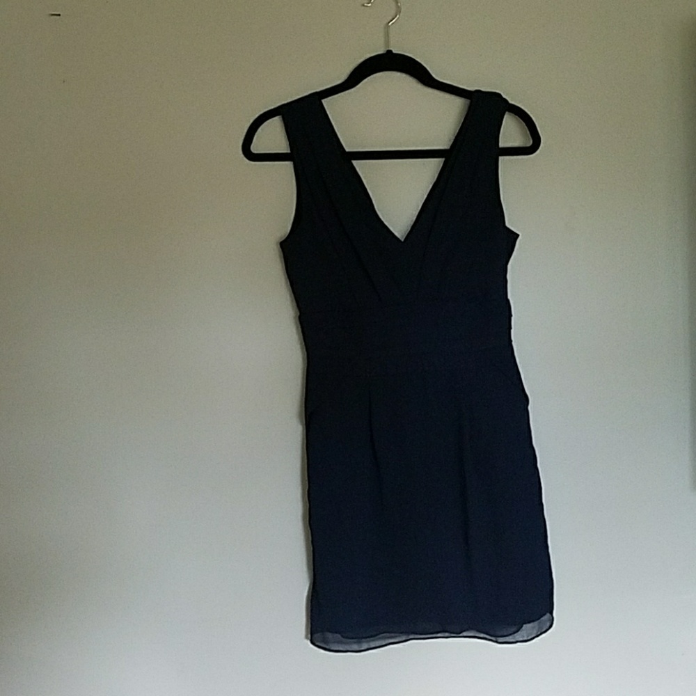Navy blue knee length dress