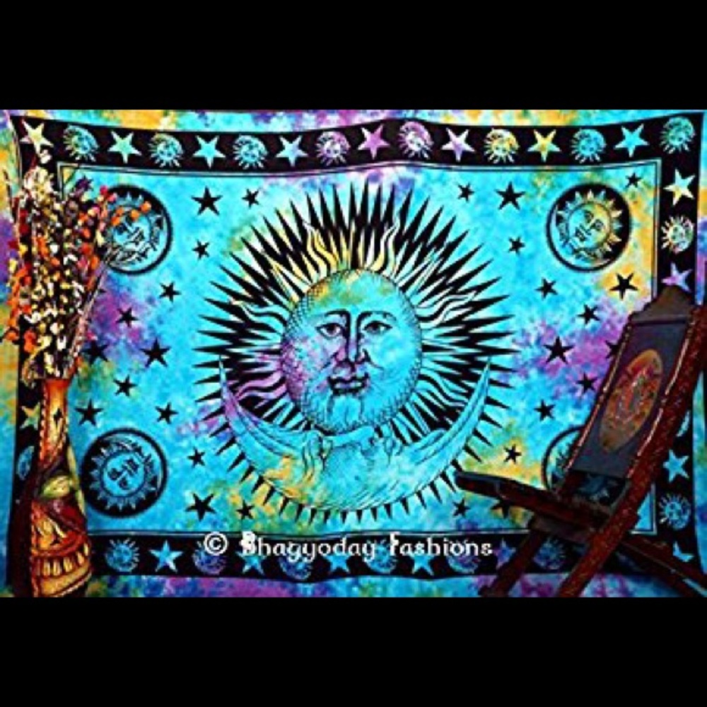 Tie dye moon bohemian tapestry!