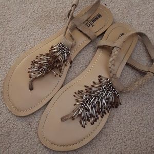 MINNETONKA Suade Sandles with Beading - Size 8
