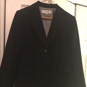 Tahari black and white pinstripe suit