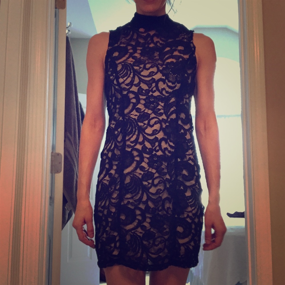 Monteau size Medium black lace dress