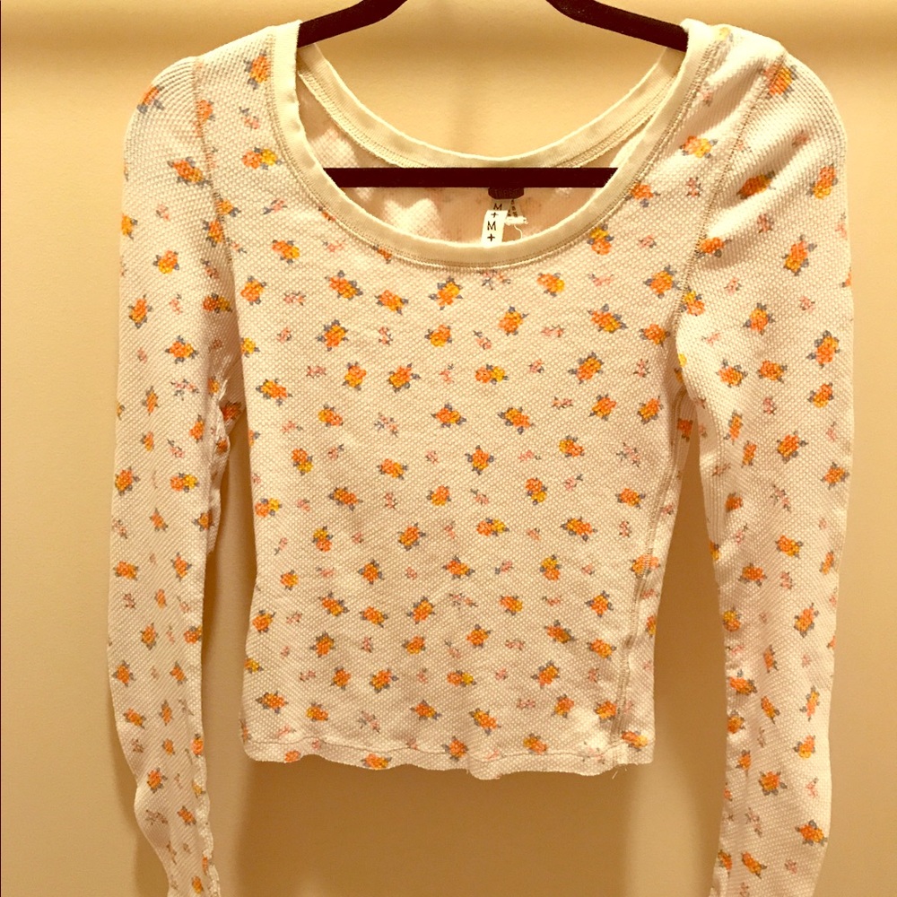 Free people floral long sleeve thermal size M