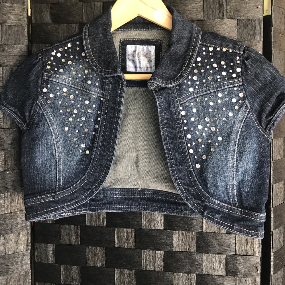 Justice short sleeve jean jacket.