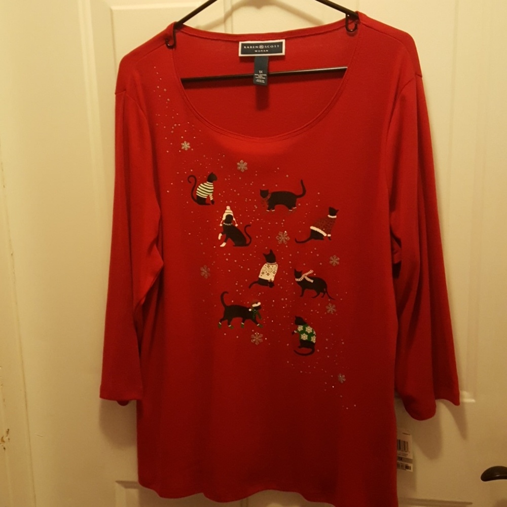 Women's Christmas Cat shirt