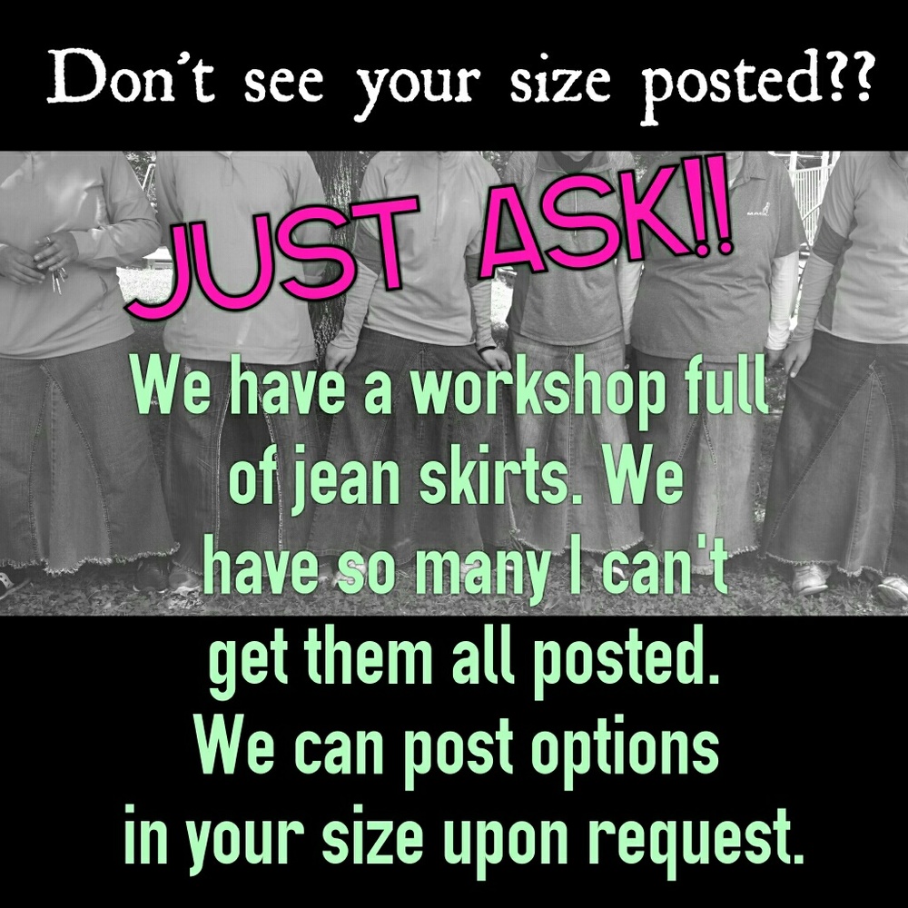 Jean skirts!! LOTS & LOTS of them!