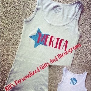 Mercia Tank with monogram on back