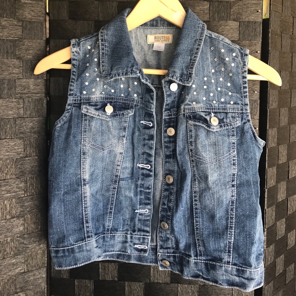 Size 10/12 girl Route 66 jean vest.
