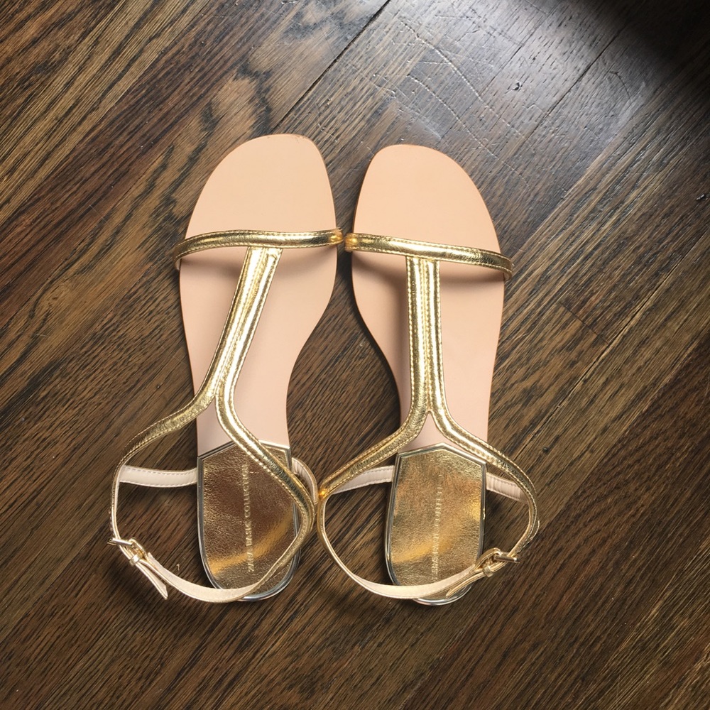 Gold ZARA metallic sandal