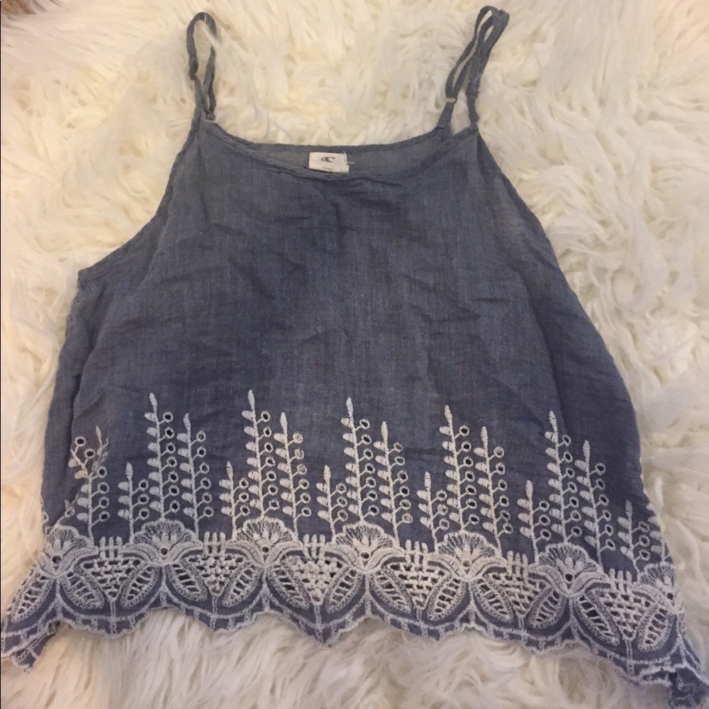 Tillys embroidered flowy tank