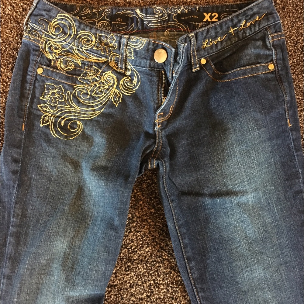 Express jeans gold embroidery SOLD