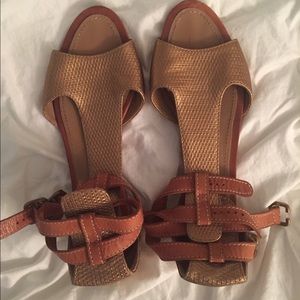 Chloe gold gladiator sandals