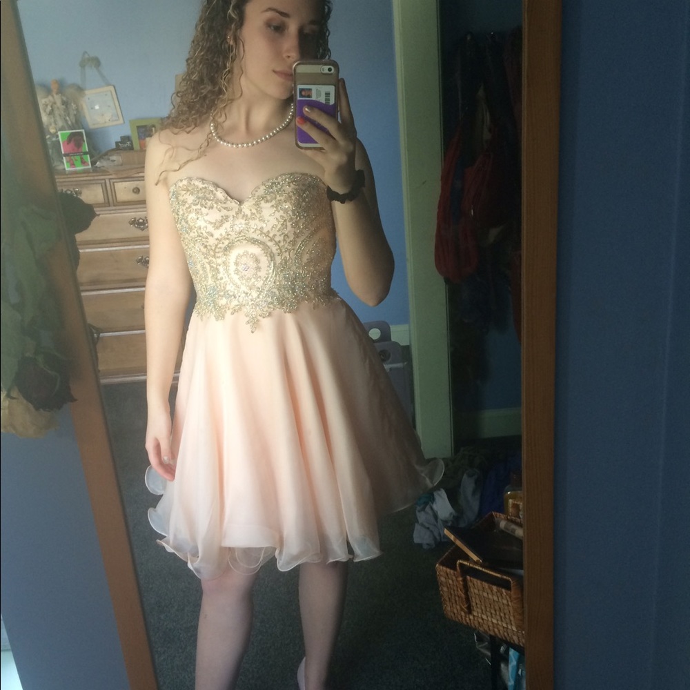 Light pink semi formal corset dress