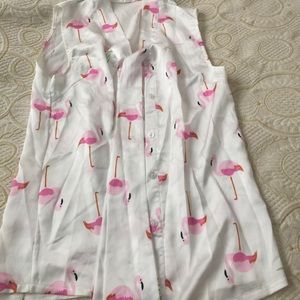 Goodnight macaron flamingo top