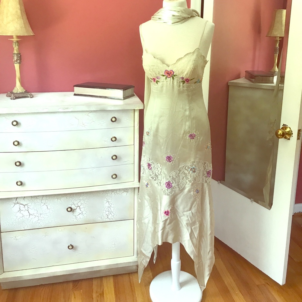 Sue Wong Silk Evening Dress.