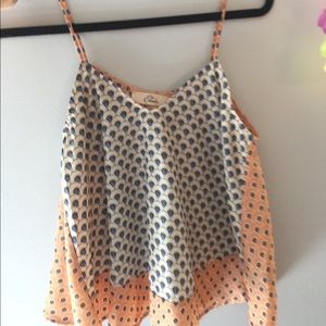 Peach, Blue, and White Tank Top