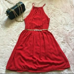 zara red dress