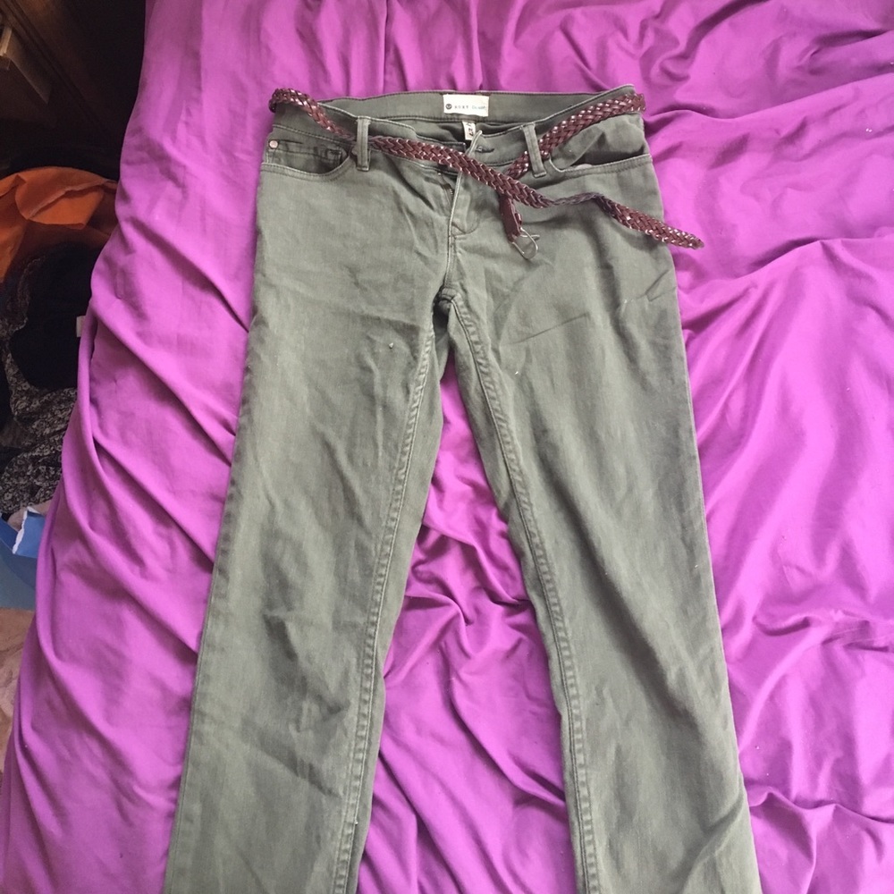 army green roxy jeans