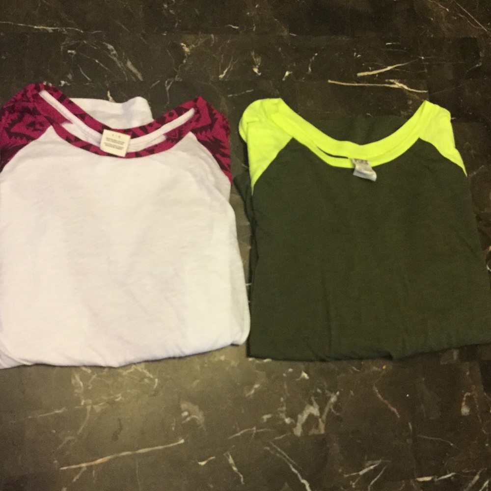 2 PINK long sleeve shirts