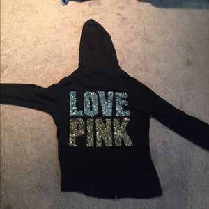 Vs pink zip up sweatshirt