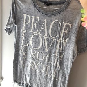 "Peace Love and Rock n Roll" shirt from forever 21