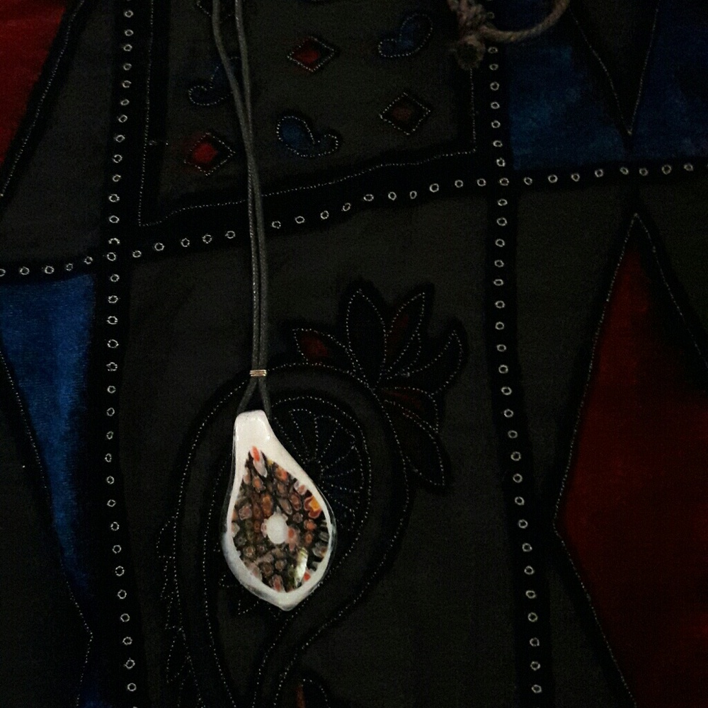 White glass necklace