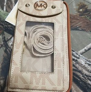 MK CROSS BODY WALLET PHONE CASE.