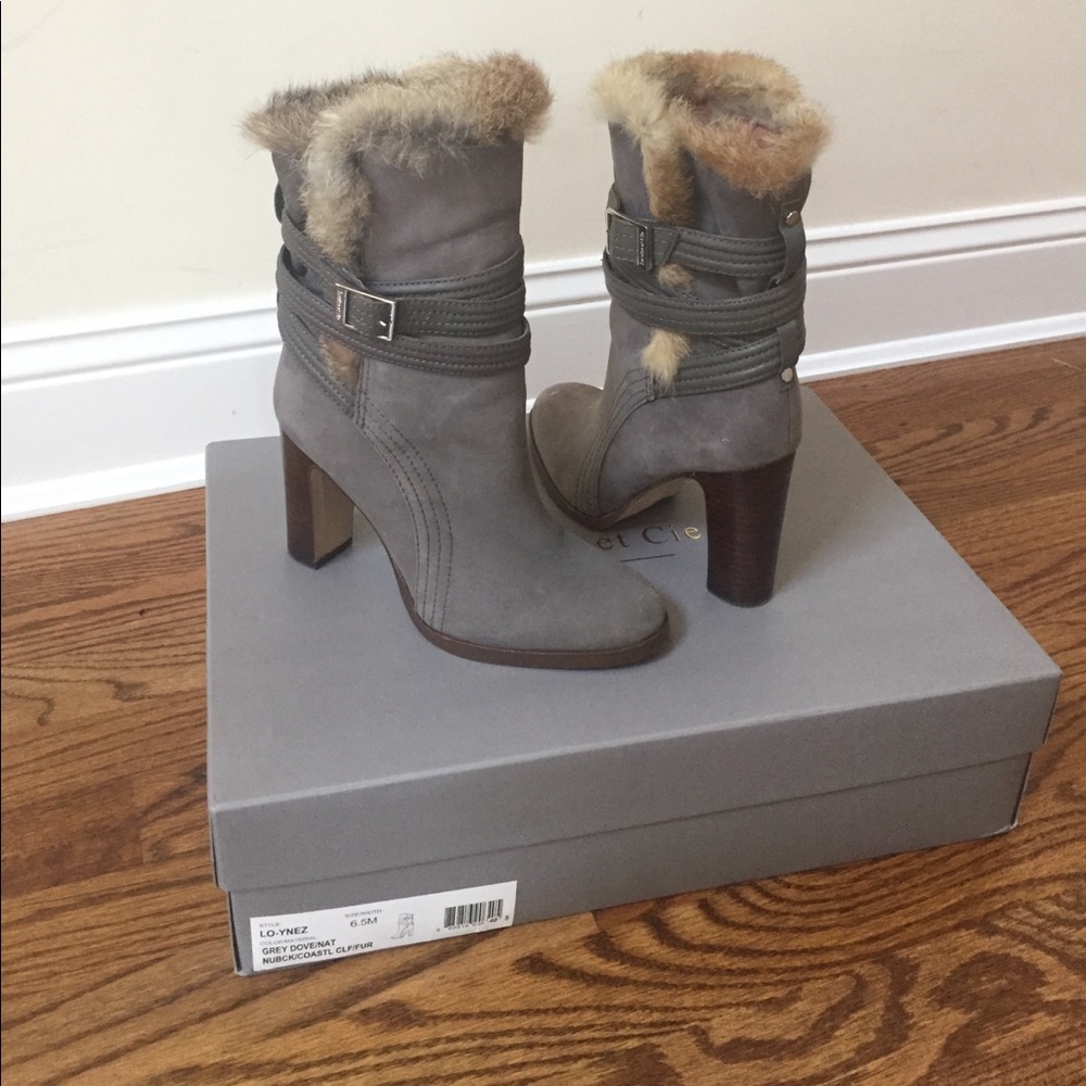 Gray suede boots
