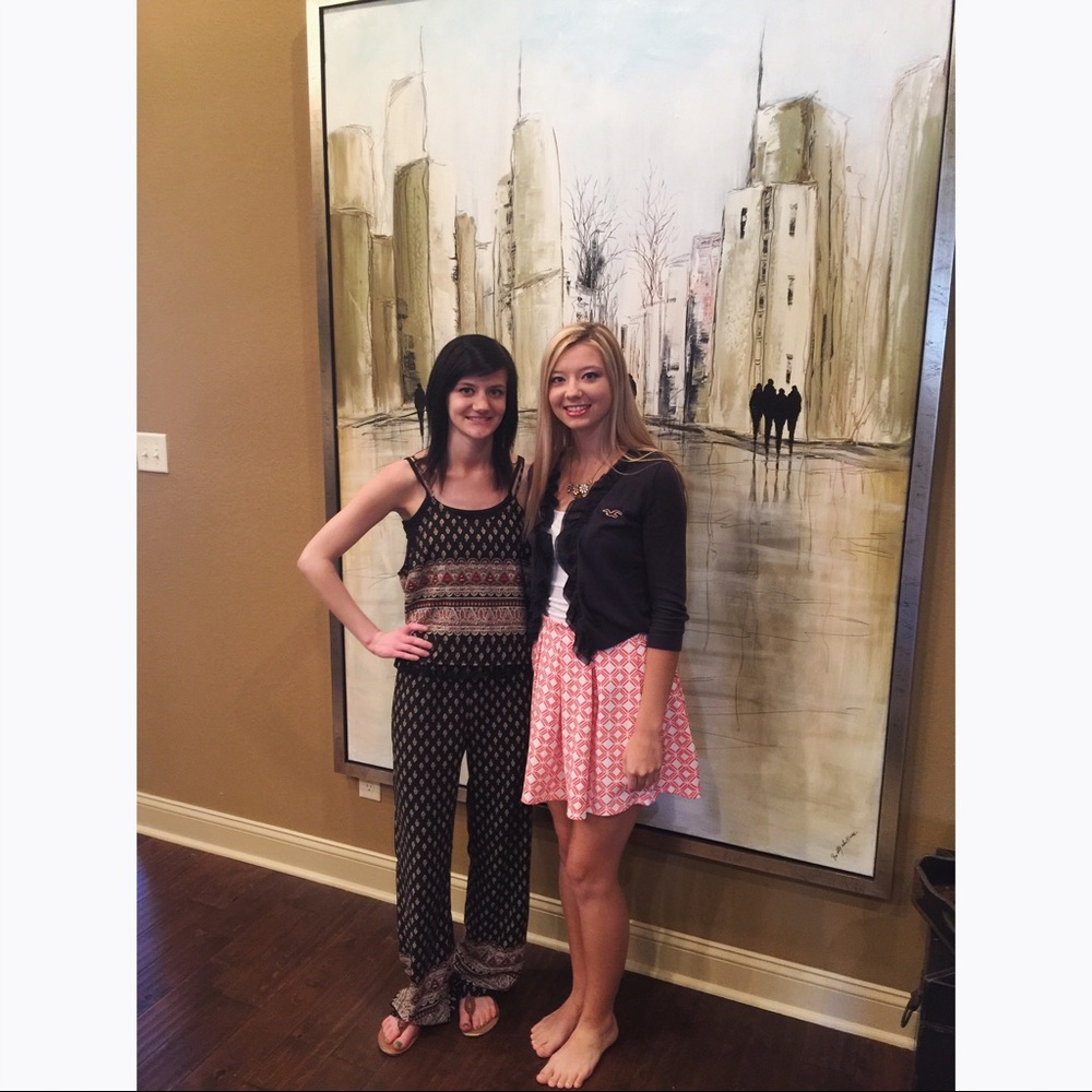 Black crop top with matching pants set