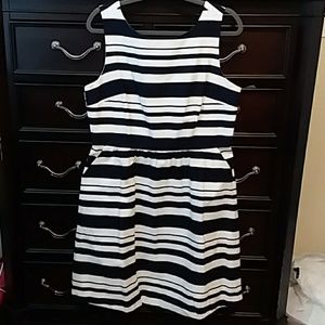 Navy and whitw striped dress