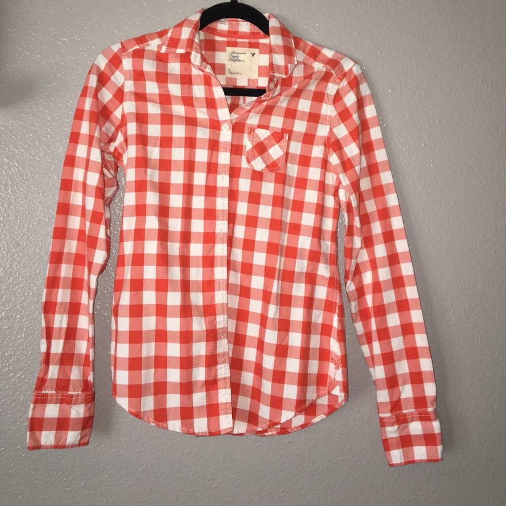 Orange checker flannel