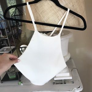 Solace London white crop top