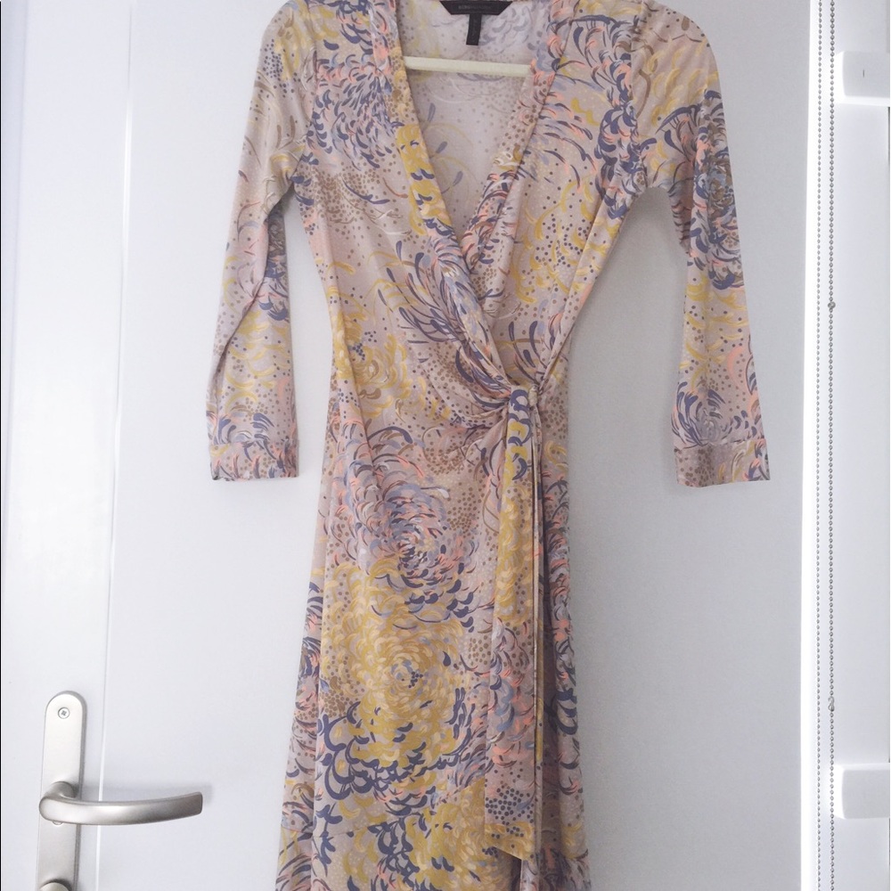 BCBG midi floral wrap dress