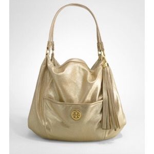 Tory Burch Gold Hobo Tote Bag