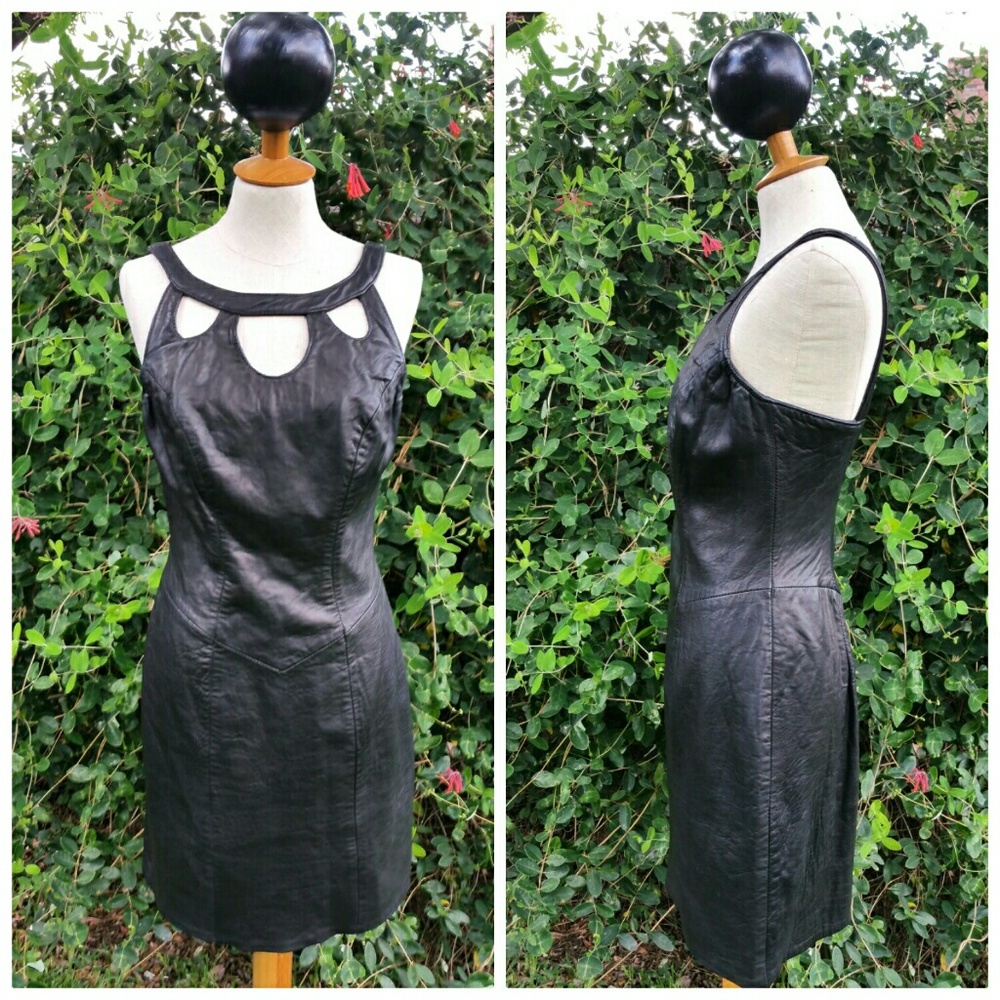 Firenze Black Leather Dress