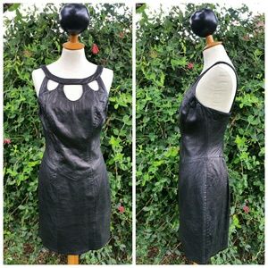 Firenze Black Leather Dress