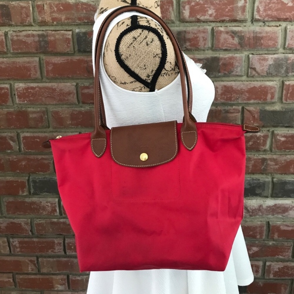 Red Longchamp Le Pilage bag