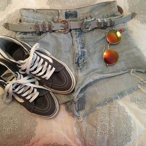 Charcoal gray Sk8-Hi Vans (size 6.5)