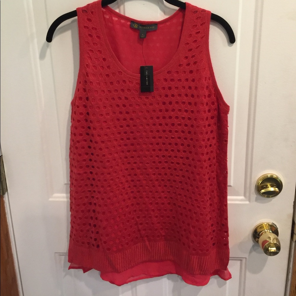 NWT Outback Red Open Knit Layering Sweater Top