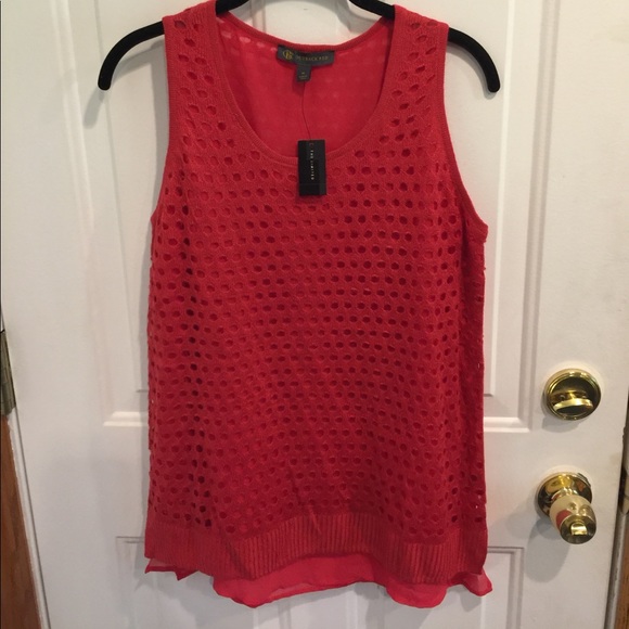 NWT Outback Red Open Knit Layering Sweater Top - Picture 1 of 7
