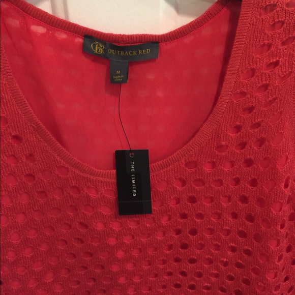 NWT Outback Red Open Knit Layering Sweater Top - Picture 2 of 7