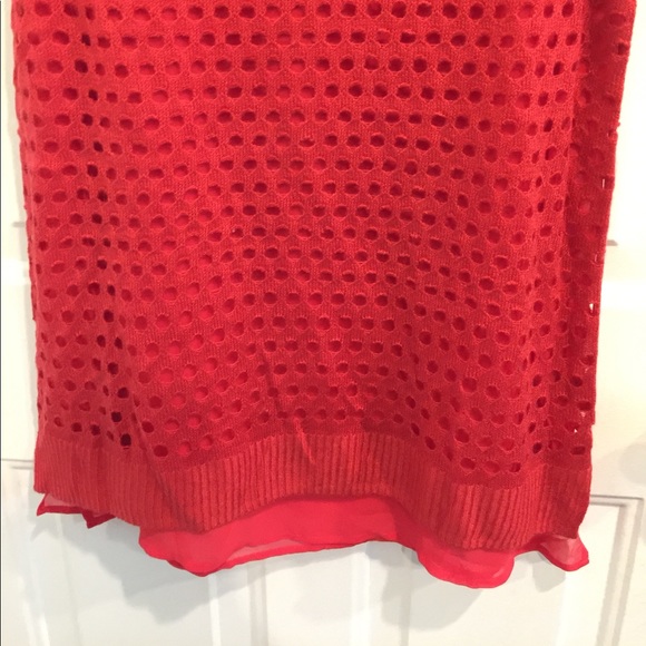 NWT Outback Red Open Knit Layering Sweater Top - Picture 3 of 7