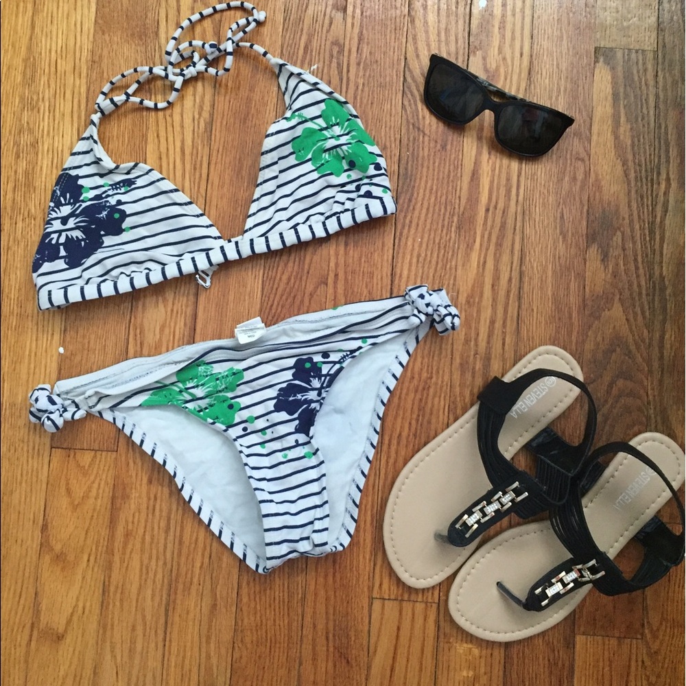 O'Neill brand floral/striped bikini