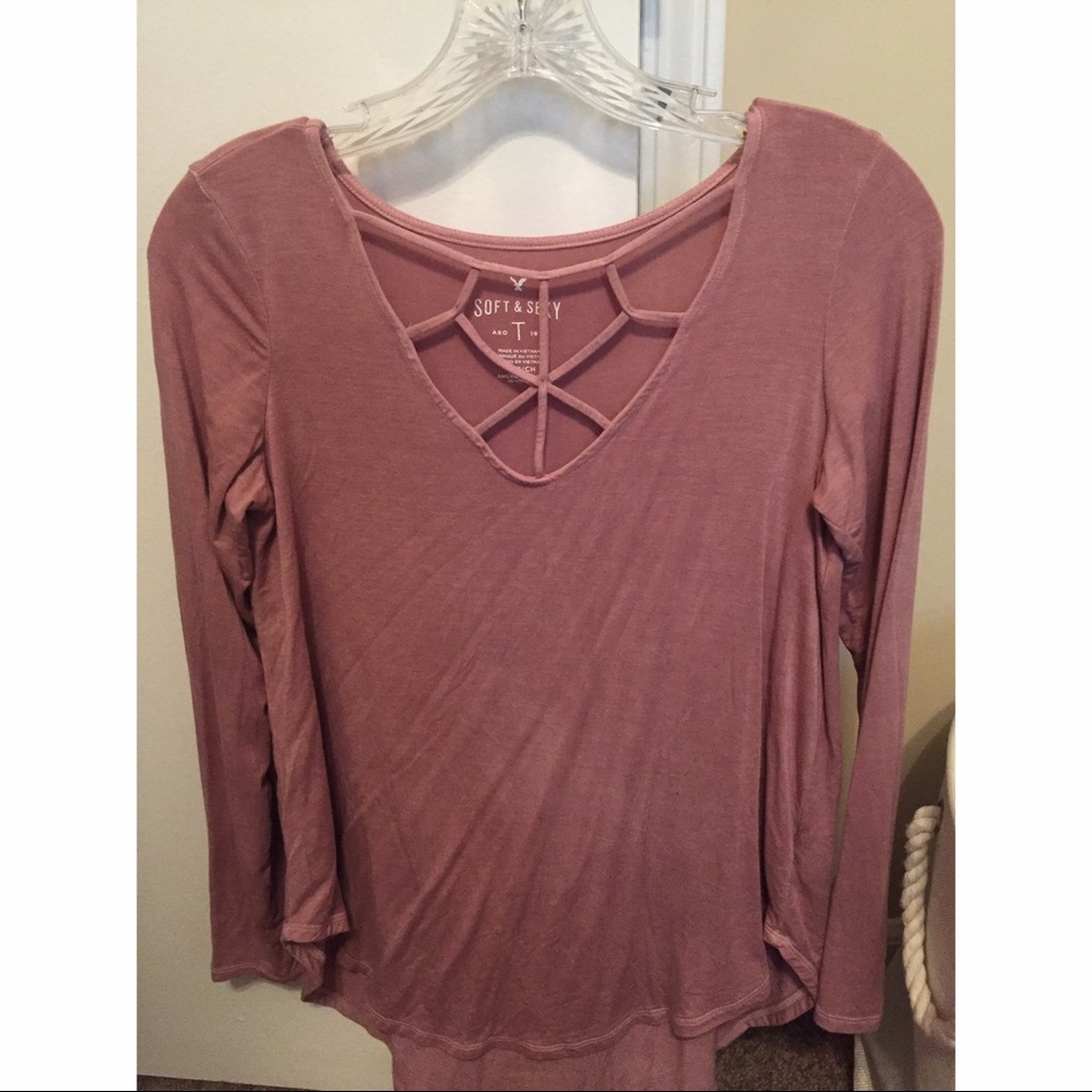 Mauve long sleeve soft tunic