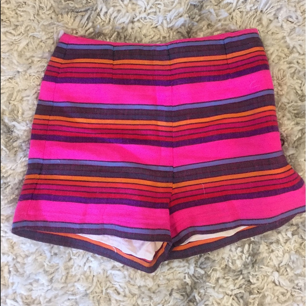 Kenny Mexican striped hot pink knit shorts