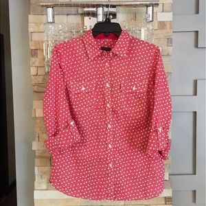 Red polkadot blouse size 10