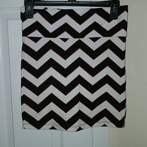 Cute Pink and Black Chevron Pencil Skirt